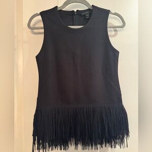 Jcrew black sleeveless and fringe dress tank